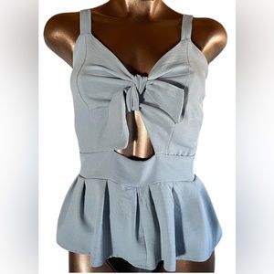 QED London Bow Cutout Peplum